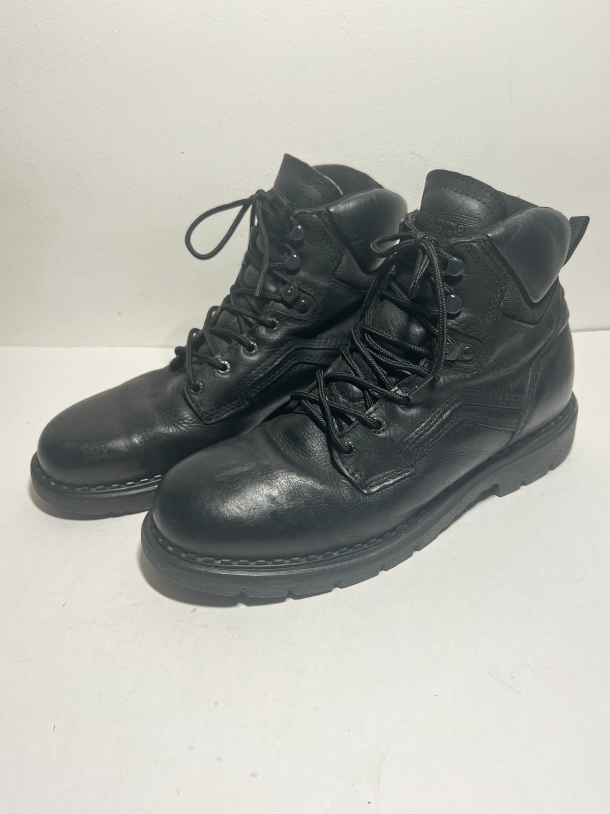 Red Wing Men's Euc Black Leather 923 Lace Up Work Boot Size 12 Electrical Hazard